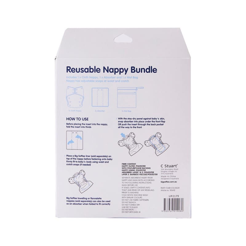 Big Softies Reusable Nappy & Wet Bag Bundle - Aztek - Image 2