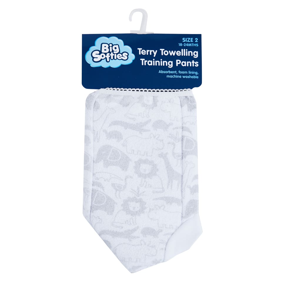 Big Softies Terry Towelling Training Pants - Animals