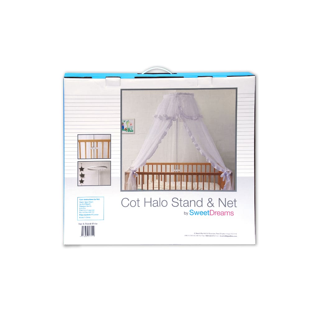 Sweet Dreams Cot Halo Stand And Net - White - Image 2