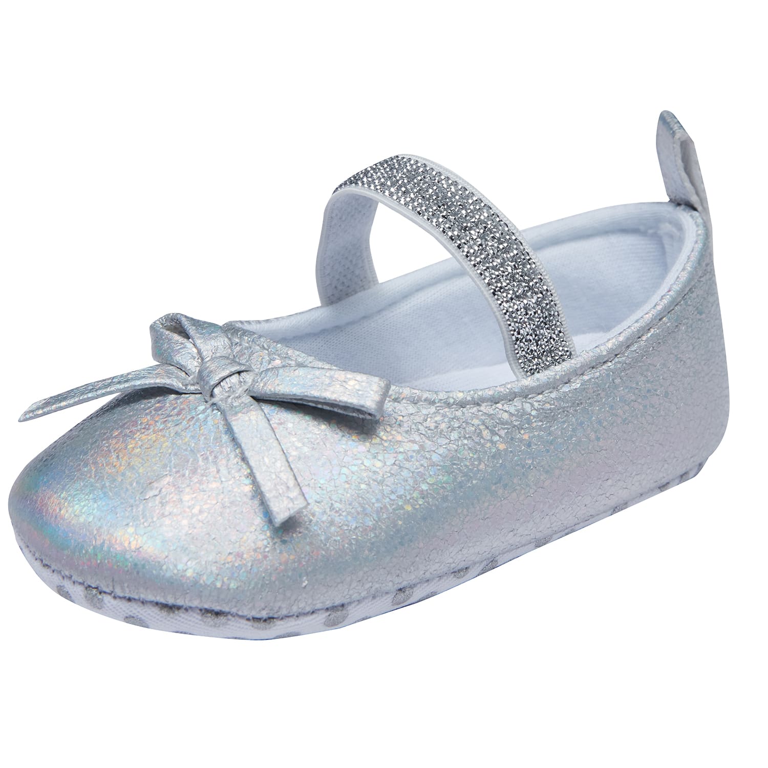 Snugtime Flower Mary Jane- Silver - Image 4