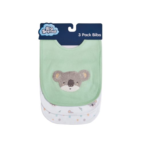 Big Softies 3 Pack Boucle Bibs - Koala