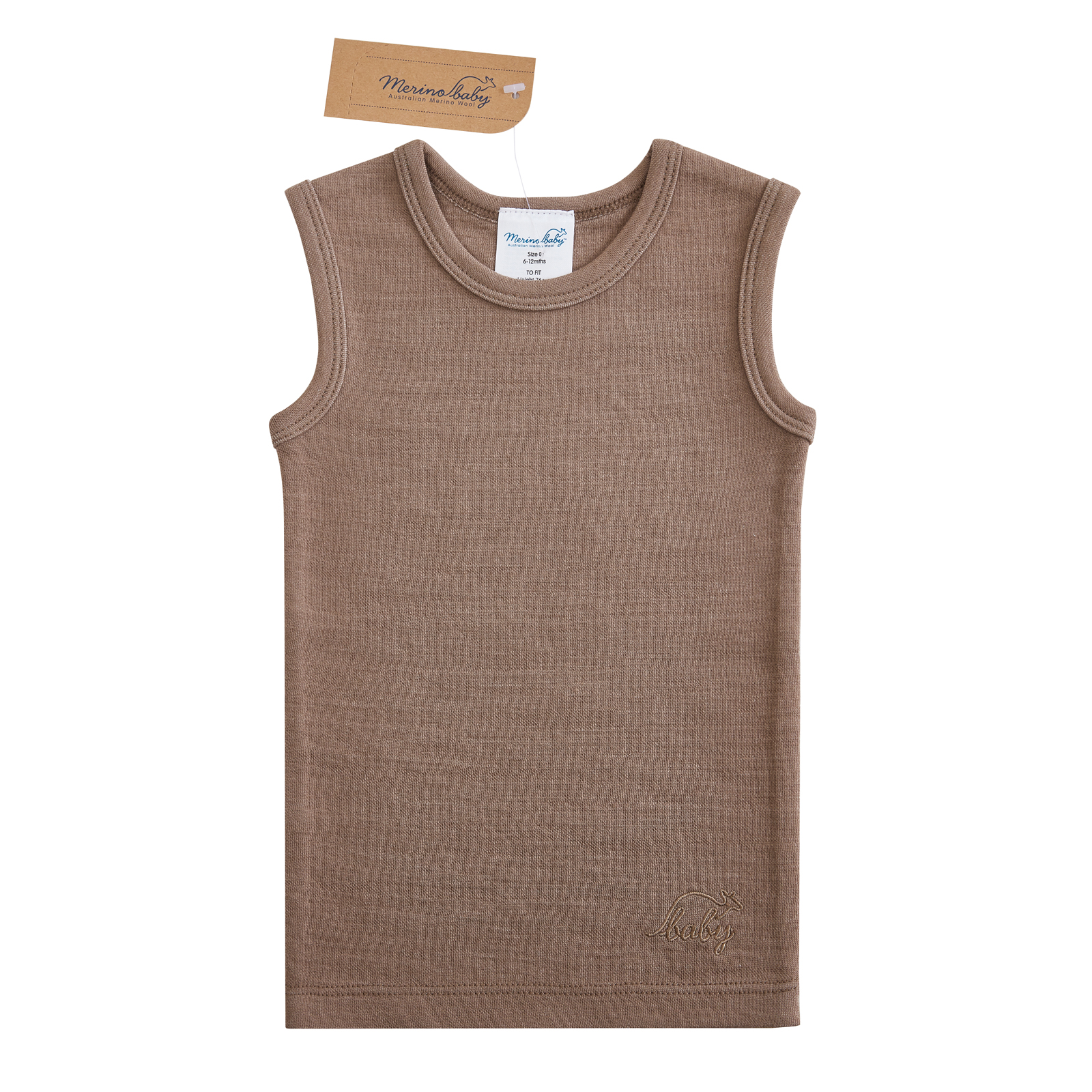 Merino Baby Merino Vest- Brown Marle