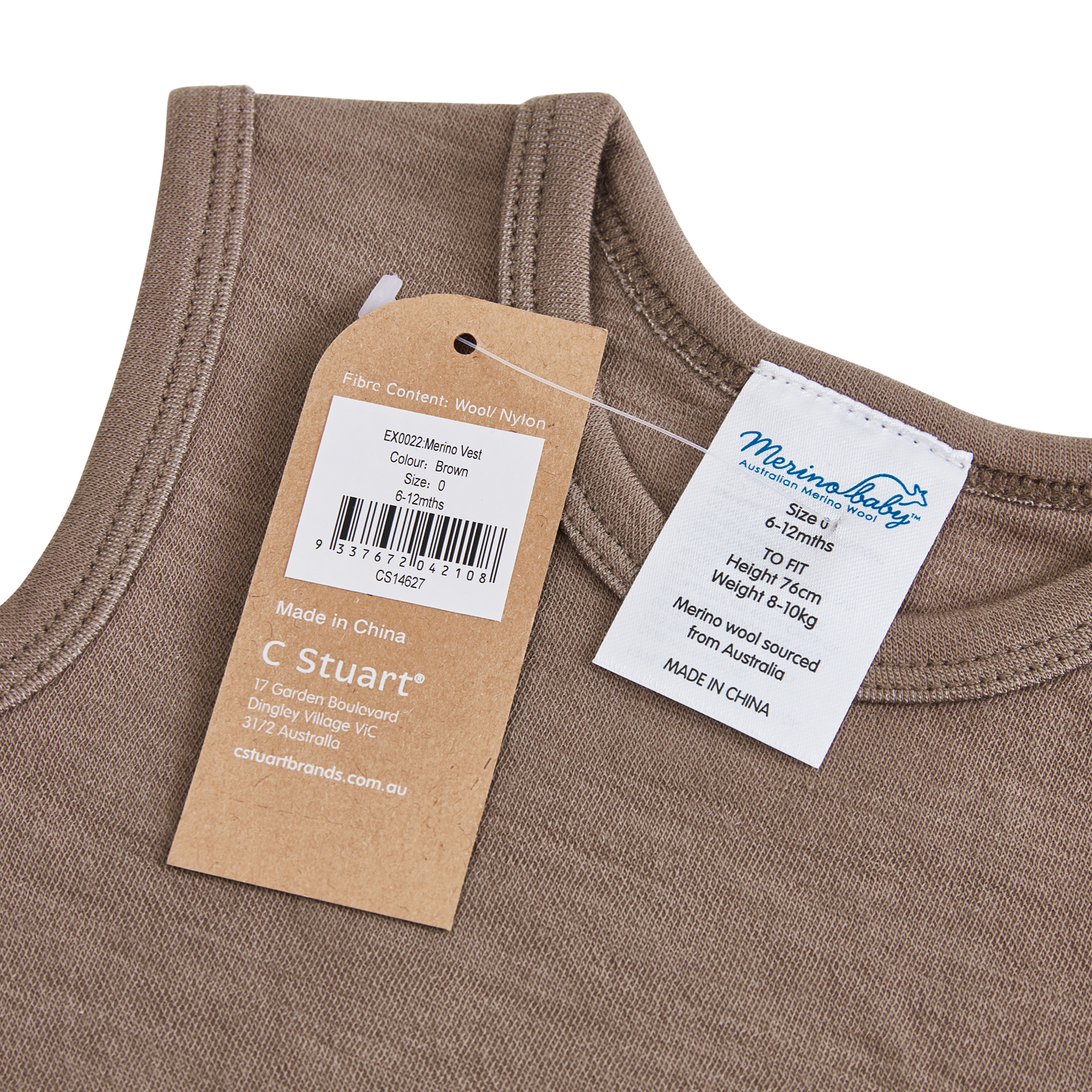 Merino Baby Merino Vest- Brown Marle - Image 2