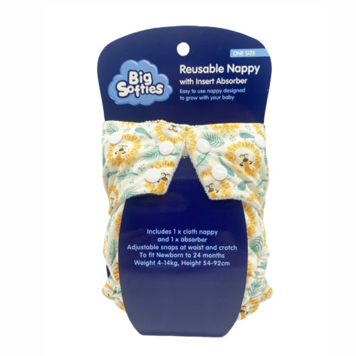 Big Softies Reusable Nappy With Insert Absorber - Lion