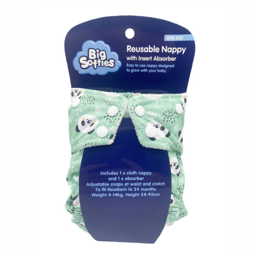 Big Softies Reusable Nappy With Insert Absorber - Panda
