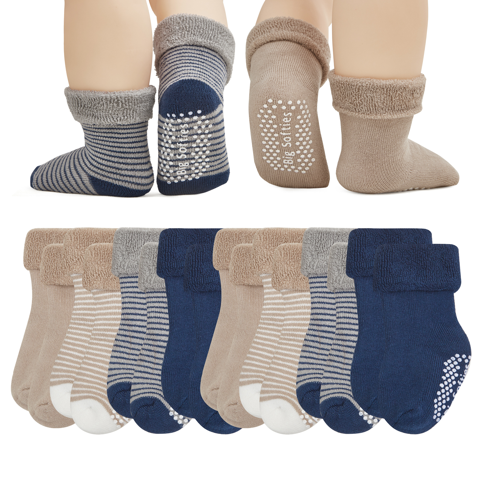 Big Softies 8-Pairs Anti-slip Terry Socks Boy - Image 3