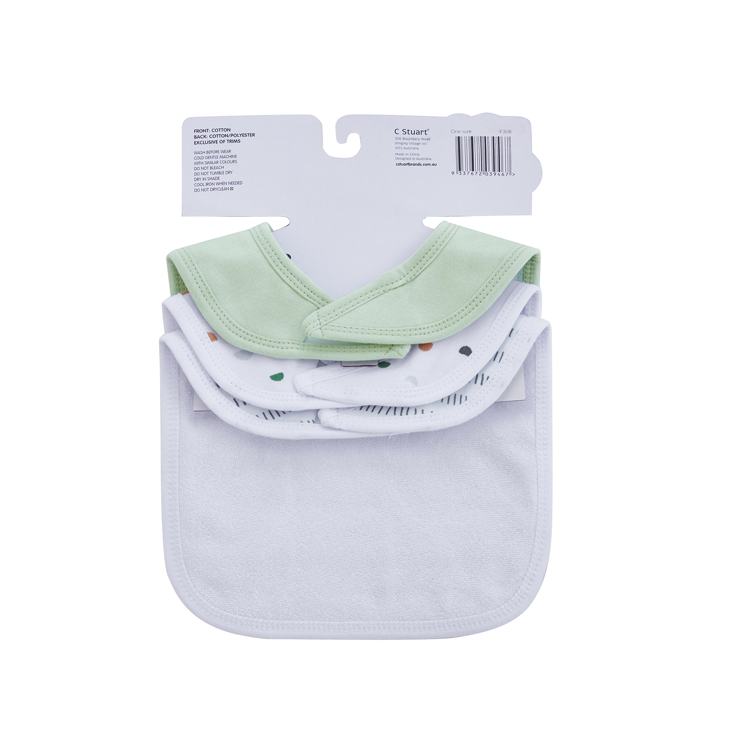 Big Softies 3 Pack Applique And Printed Bibs - Turtle - Image 2