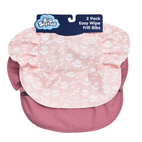 Big Softies 2 Pack Recycled Frill Bibs-Wipe Free