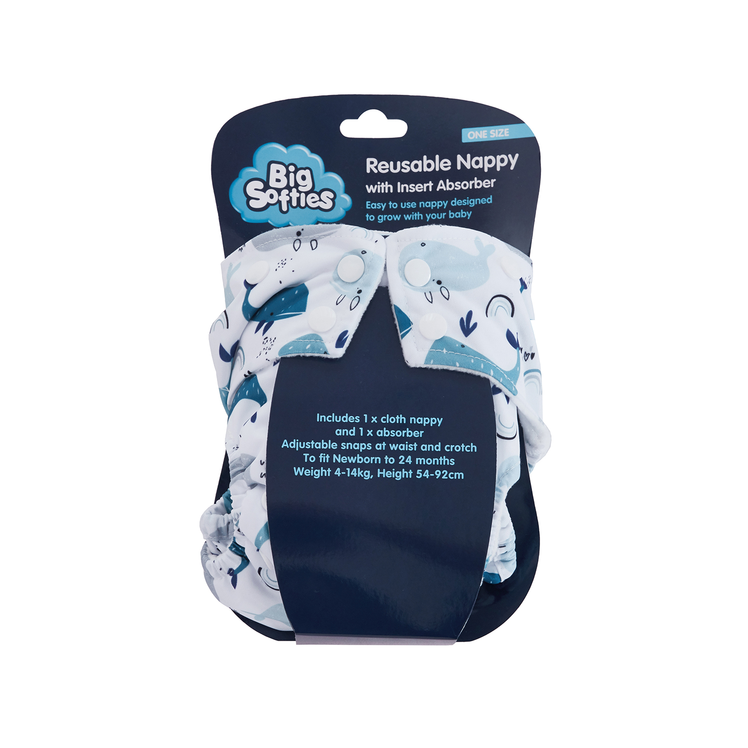 Big Softies Reusable Nappy with Insert Absorber - Assorted - Image 4