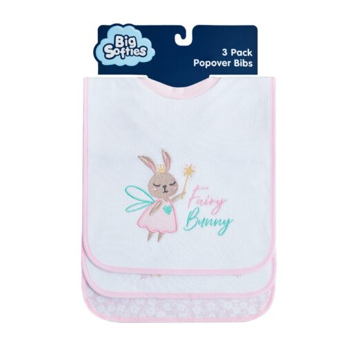 Big Softies 3 Pack Popover Bibs - Bunny
