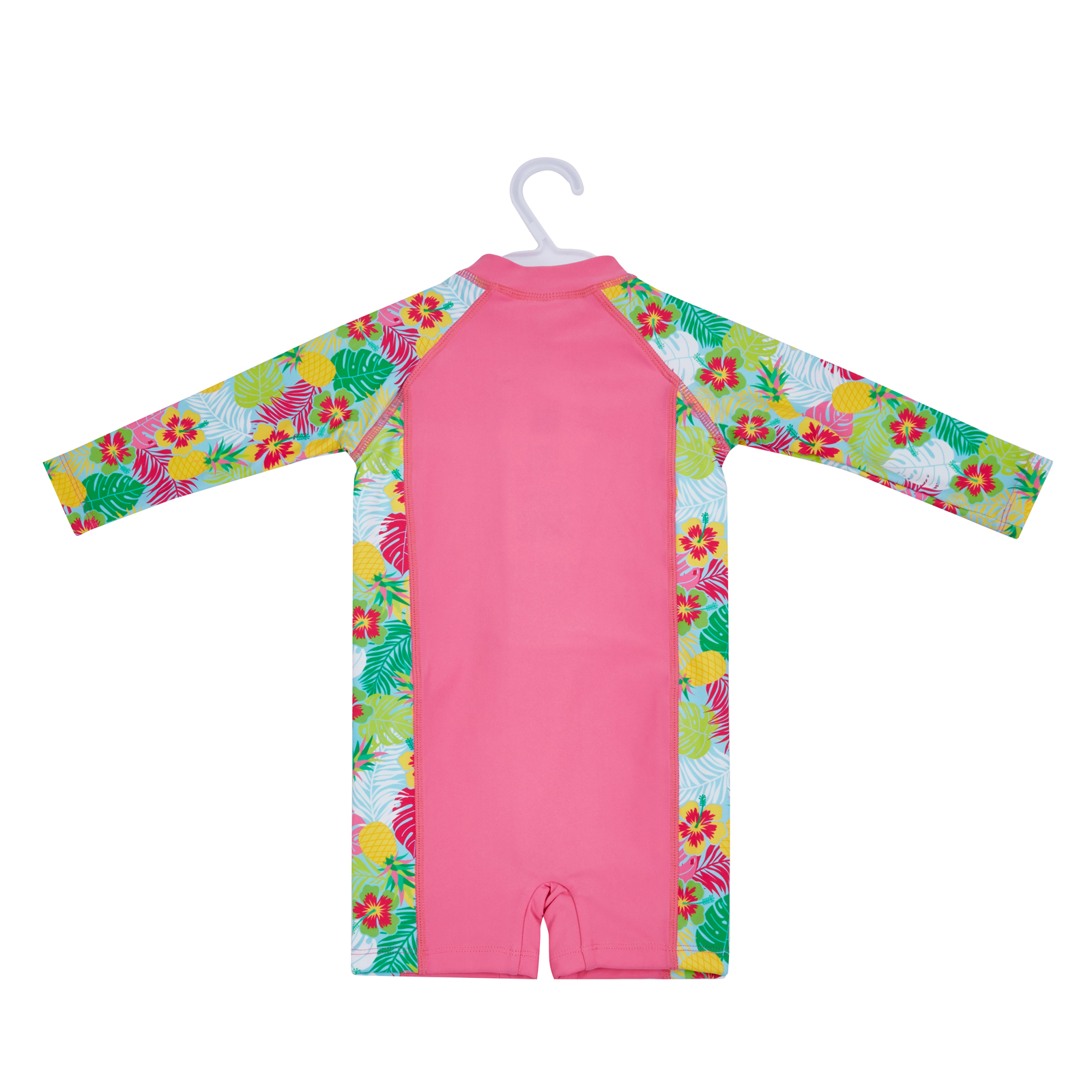 Big Softies 2pc Lined Swimsuit & Hat- Pink Tropical - Image 3