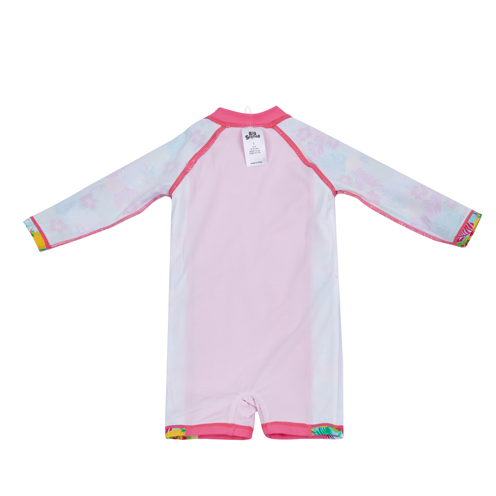 Big Softies 2pc Lined Swimsuit & Hat- Pink Tropical - Image 7