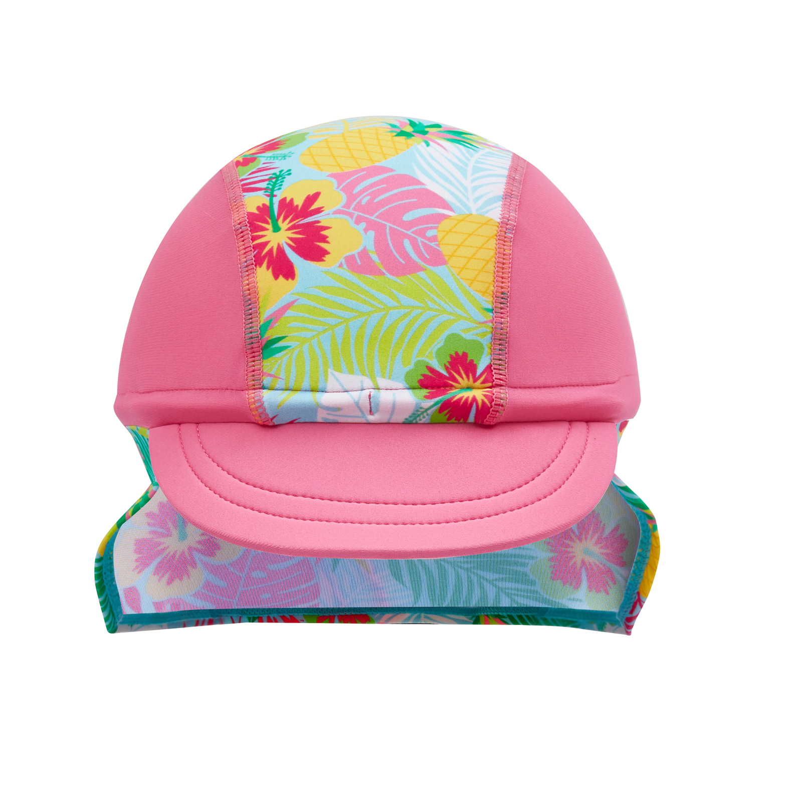 Big Softies 2pc Lined Swimsuit & Hat- Pink Tropical - Image 6