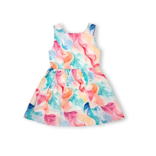 Watercolour Print Sleeveless Dress