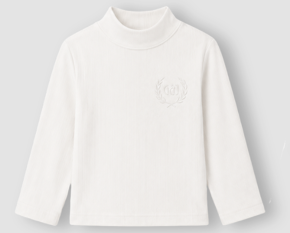 Long Sleeve Turtle Neck Skivvy - White